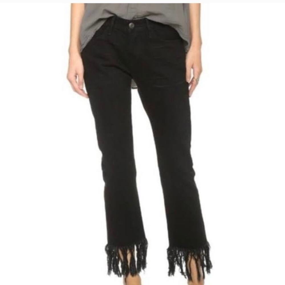 3x1 NYC Black Jeans with Fringe at Hem | Size 28